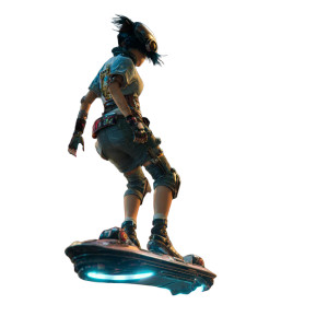 Tomboy On Hoverboard Vinyl Car Decal Sticker – Waterproof & UV-Resistant 6.826666666666667"