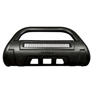 Upgrade Your Jeep: Gladiator JT, Wrangler JL | TrailFX Bull Bar - 3.5" Diameter, Black Matte Titanium, Skid Plate, No-Drill Install