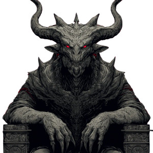 Devil On Throne V8 Vinyl Car Decal Sticker – Waterproof & UV-Resistant 3.4133333333333336"