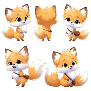 Chibi Fox Cub Vinyl Car Decal Sticker – Waterproof & UV-Resistant 3.4133333333333336"