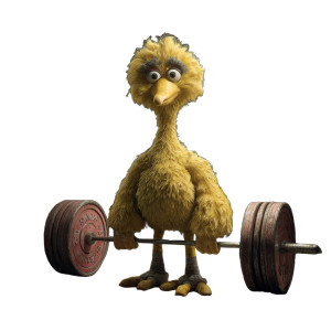 Big Bird Deadlifting Vinyl Car Decal Sticker – Waterproof & UV-Resistant 3.4133333333333336" Big Bird Deadlifting Vinyl Car Decal Sticker – Waterproof & UV-Resistant 3.4133333333333336"