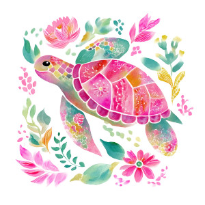 Whimsical Sea Turtle Vinyl Car Decal Sticker – Waterproof & UV-Resistant 3.4133333333333336"