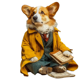 Corgi In Suit Vinyl Car Decal Sticker – Waterproof & UV-Resistant 3.4133333333333336"