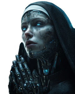 Cyberpunk Biomechanical Nun Vinyl Car Decal Sticker – Waterproof & UV-Resistant 8.0" Cyberpunk Biomechanical Nun Vinyl Car Decal Sticker – Waterproof & UV-Resistant 8.0"