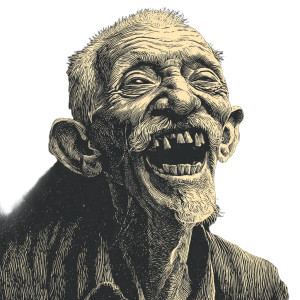 Old Man Smiling V2 Vinyl Car Decal Sticker – Waterproof & UV-Resistant 6.826666666666667"