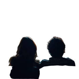 Couple Watching Movie V2 Vinyl Car Decal Sticker – Waterproof & UV-Resistant 3.4133333333333336"