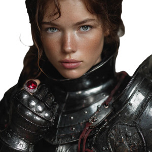 Armored Female Knight Vinyl Car Decal Sticker – Waterproof & UV-Resistant 3.4133333333333336"