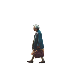 Elderly Lady Crossing Vinyl Car Decal Sticker – Waterproof & UV-Resistant 3.4133333333333336"