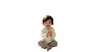Smiling Toddler Clapping Vinyl Car Decal Sticker – Waterproof & UV-Resistant 2.72"