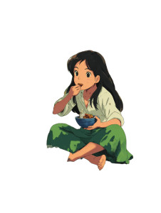Thai Girl Eating Vinyl Car Decal Sticker – Waterproof & UV-Resistant 8.213333333333333"