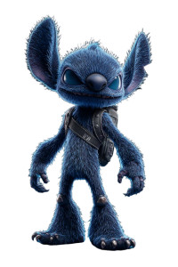 Stylized Blue Stitch Vinyl Car Decal Sticker – Waterproof & UV-Resistant 8.96"