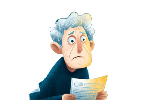 Confused Elderly Consumer Vinyl Car Decal Sticker – Waterproof & UV-Resistant 2.986666666666667"