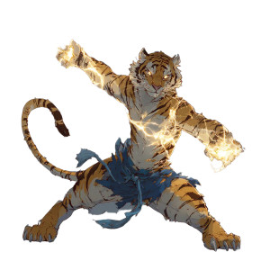 Lightning Tiger Vinyl Car Decal Sticker – Waterproof & UV-Resistant 3.4133333333333336"