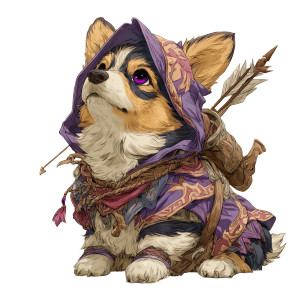 Elf Ranger Corgi Vinyl Car Decal Sticker – Waterproof & UV-Resistant 3.4133333333333336"