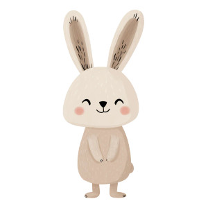 Baby Bunny Print Vinyl Car Decal Sticker – Waterproof & UV-Resistant 6.826666666666667"