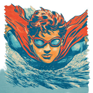 Teenage Swimmer Superhero Vinyl Car Decal Sticker – Waterproof & UV-Resistant 6.826666666666667"