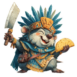 Aztec Raccoon Warrior Vinyl Car Decal Sticker – Waterproof & UV-Resistant 3.4133333333333336"