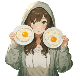 Egg-Loving Anime Girl Vinyl Car Decal Sticker – Waterproof & UV-Resistant 3.4133333333333336"