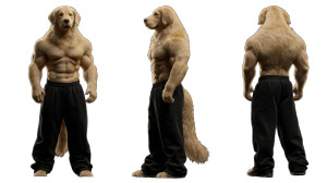 Golden Retriever Bodybuilder Vinyl Car Decal Sticker – Waterproof & UV-Resistant 5.4