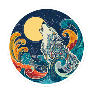 Howling Wolf Sticker Vinyl Car Decal Sticker – Waterproof & UV-Resistant 3.4133333333333336" Howling Wolf Sticker Vinyl Car Decal Sticker – Waterproof & UV-Resistant 3.4133333333333336"