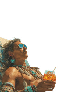 Coastal Summer Relaxation Vinyl Car Decal Sticker – Waterproof & UV-Resistant 8.96"