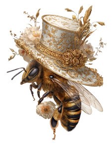 Fancy Bee Hat Vinyl Car Decal Sticker – Waterproof & UV-Resistant 8.213333333333333"