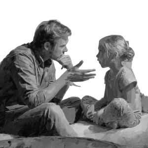 Parent Teaching Child Vinyl Car Decal Sticker – Waterproof & UV-Resistant 3.4133333333333336"