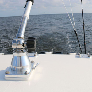 Enhance Fishing Spread with Grand Slam Series Outrigger Mount | Polished Arm/Anodized Body | Versatile Shade Base