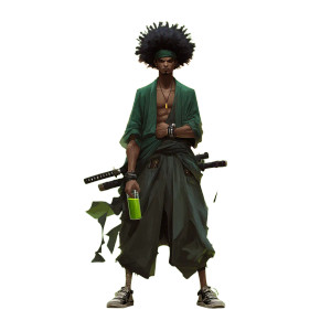 Zen Afro-Samurai Vinyl Car Decal Sticker – Waterproof & UV-Resistant 6.826666666666667" Zen Afro-Samurai Vinyl Car Decal Sticker – Waterproof & UV-Resistant 6.826666666666667"