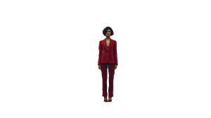 Woman In Red Suit Vinyl Car Decal Sticker – Waterproof & UV-Resistant 2.72"