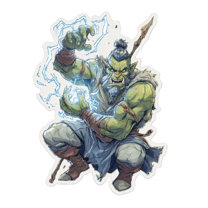 Orc Wizard Sticker Vinyl Car Decal Sticker – Waterproof & UV-Resistant 3.4133333333333336"