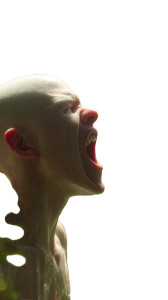 Screaming Pale Humanoid Vinyl Car Decal Sticker – Waterproof & UV-Resistant 9.706666666666667"
