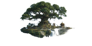 Futuristic Floating Tree Vinyl Car Decal Sticker – Waterproof & UV-Resistant 5.12"