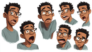 Expressive Boy Portraits Vinyl Car Decal Sticker – Waterproof & UV-Resistant 5.4