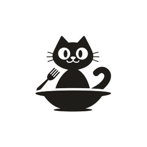 Eating Cat Logo Vinyl Car Decal Sticker – Waterproof & UV-Resistant 3.4133333333333336"