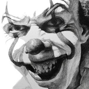 Creepy Clown Sketch Vinyl Car Decal Sticker – Waterproof & UV-Resistant 3.4133333333333336"