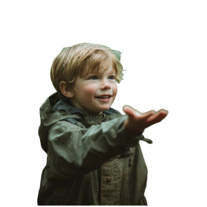 Boy In Woods Vinyl Car Decal Sticker – Waterproof & UV-Resistant 3.4133333333333336"