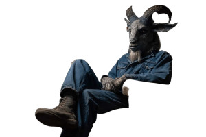 Retired Grey Goatman V2 Vinyl Car Decal Sticker – Waterproof & UV-Resistant 5.97333333333333