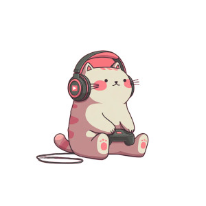 Gaming Cat Logo Vinyl Car Decal Sticker – Waterproof & UV-Resistant 3.4133333333333336"