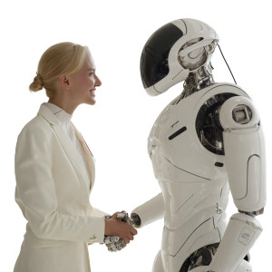 Woman And Robot V5 Vinyl Car Decal Sticker – Waterproof & UV-Resistant 3.4133333333333336"