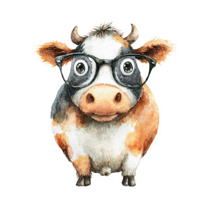 Cute Cow Glasses Vinyl Car Decal Sticker – Waterproof & UV-Resistant 6.826666666666667" Cute Cow Glasses Vinyl Car Decal Sticker – Waterproof & UV-Resistant 6.826666666666667"