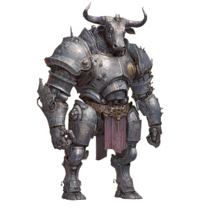 Iron Bull Golem Vinyl Car Decal Sticker – Waterproof & UV-Resistant 3.4133333333333336"