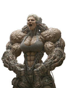 Colossal Cyborg Bodybuilder Vinyl Car Decal Sticker – Waterproof & UV-Resistant 8.213333333333333"