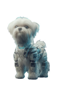 Cybernetic Maltese Vinyl Car Decal Sticker – Waterproof & UV-Resistant 8.96"