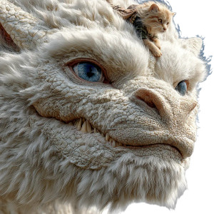 Giant Fluffy Cat-Dragon Vinyl Car Decal Sticker – Waterproof & UV-Resistant 6.826666666666667"