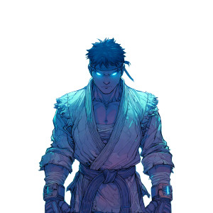 Luminous Ryu Art Vinyl Car Decal Sticker – Waterproof & UV-Resistant 3.4133333333333336"