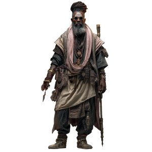 Cyberpunk Aghori Monk Vinyl Car Decal Sticker – Waterproof & UV-Resistant 3.4133333333333336"