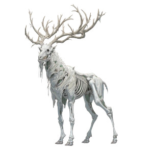 Zombified Stag Vinyl Car Decal Sticker – Waterproof & UV-Resistant 3.4133333333333336"