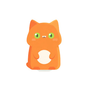 Orange Cat Mascot V2 Vinyl Car Decal Sticker – Waterproof & UV-Resistant 6.826666666666667"