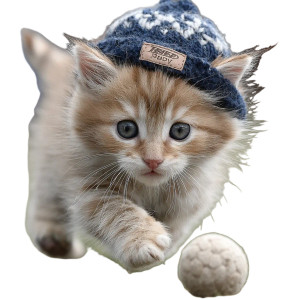 Kitten Playing Soccer Vinyl Car Decal Sticker – Waterproof & UV-Resistant 3.4133333333333336"